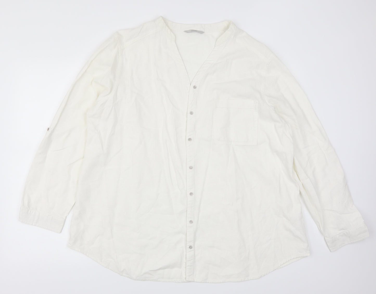 George Womens White   Basic Button-Up Size 18