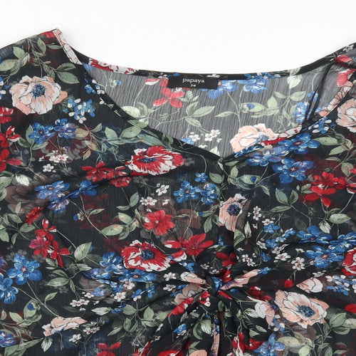 Papaya Womens Multicoloured Floral  Basic Blouse Size 20