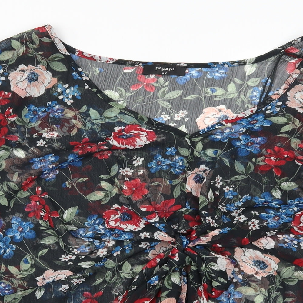 Papaya Womens Multicoloured Floral  Basic Blouse Size 20