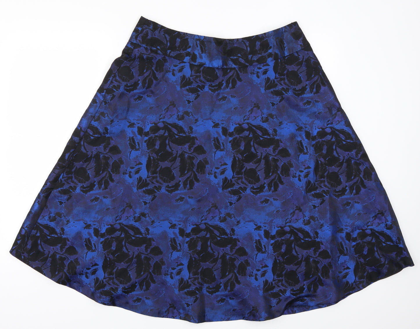 Marks and Spencer Womens Blue Floral  Skater Skirt Size 14