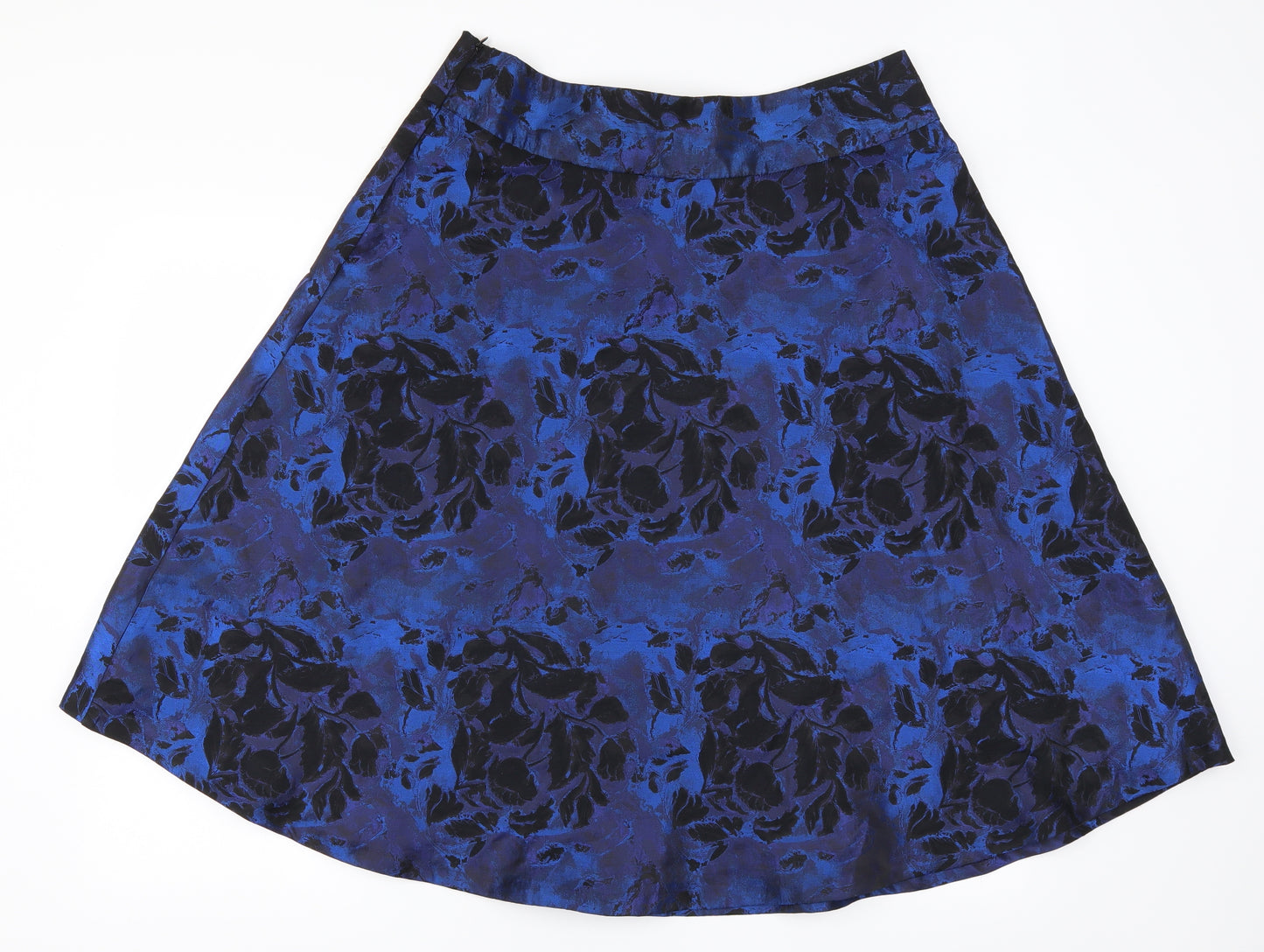 Marks and Spencer Womens Blue Floral  Skater Skirt Size 14