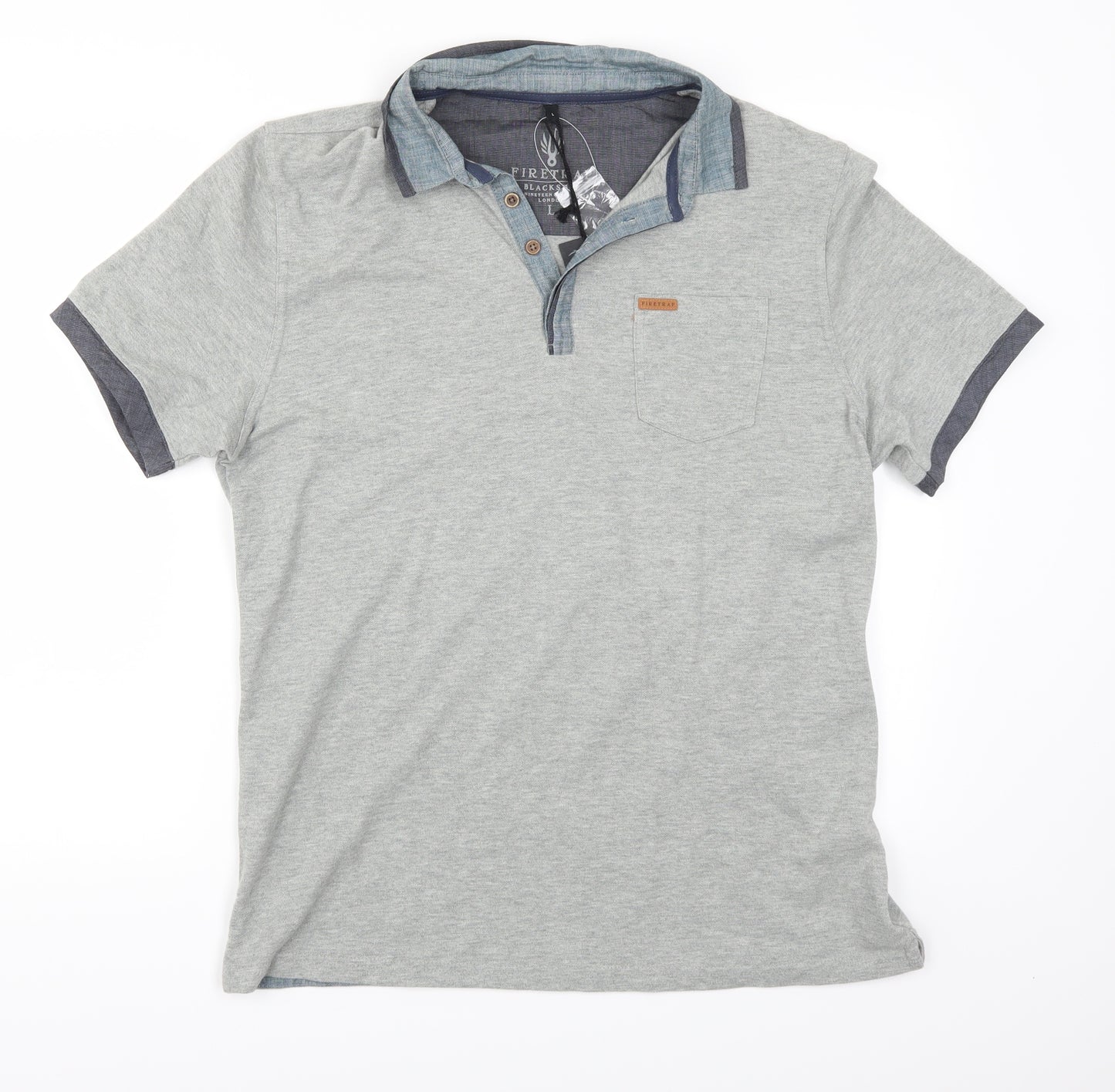 Firetrap Mens Grey    Polo Size L