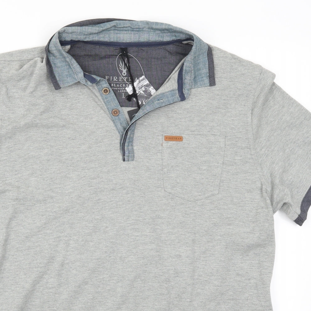 Firetrap Mens Grey    Polo Size L