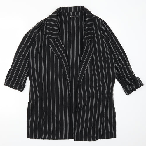 Stradivarius Womens Black Striped  Jacket  Size S