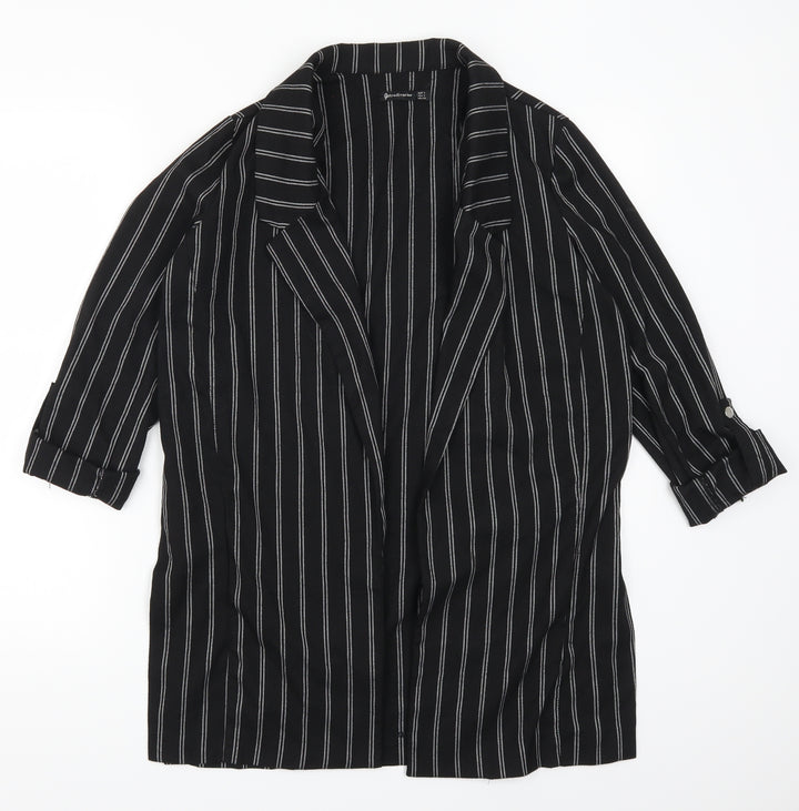 Stradivarius Womens Black Striped Jacket Size S