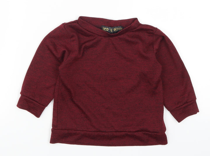 QED London Girls Red Pullover Sweatshirt Size 2-3 Years