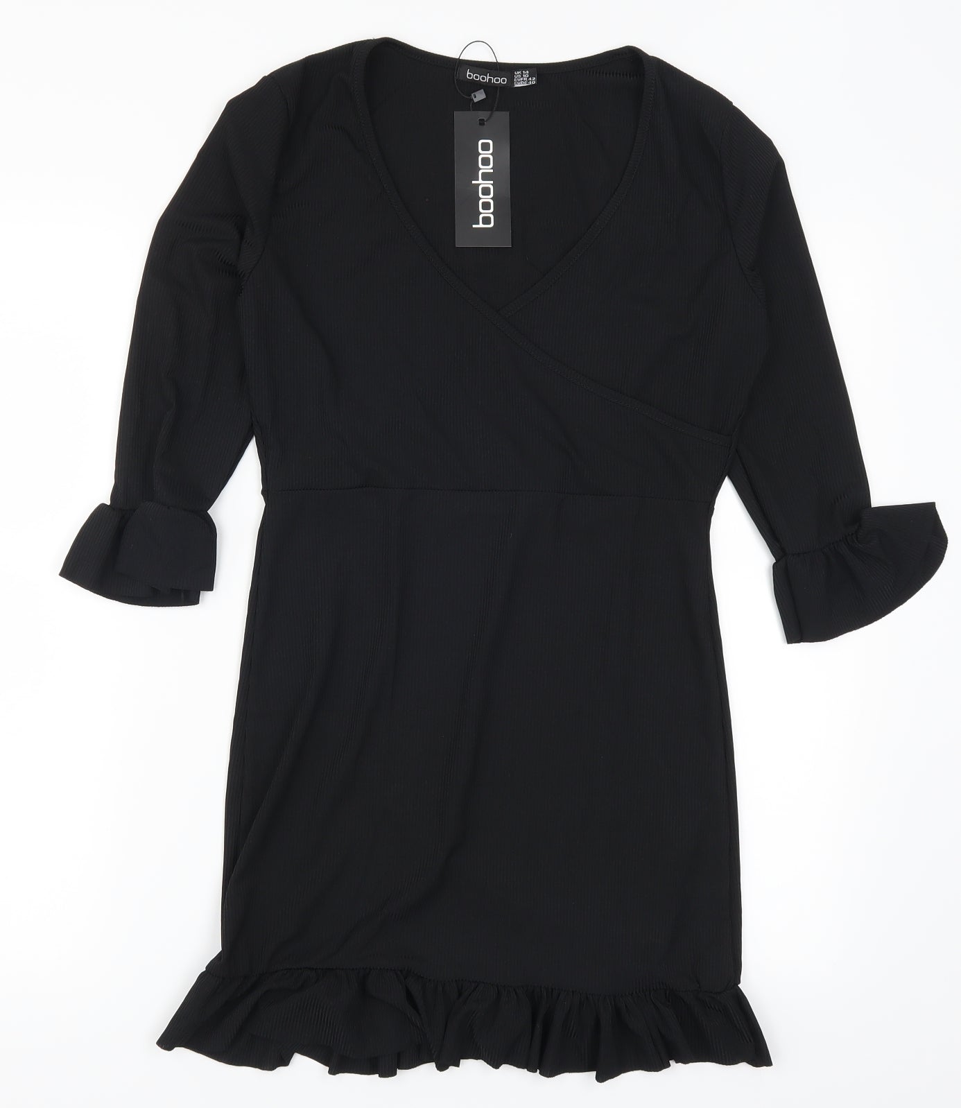 Boohoo Womens Black   Pencil Dress  Size 14