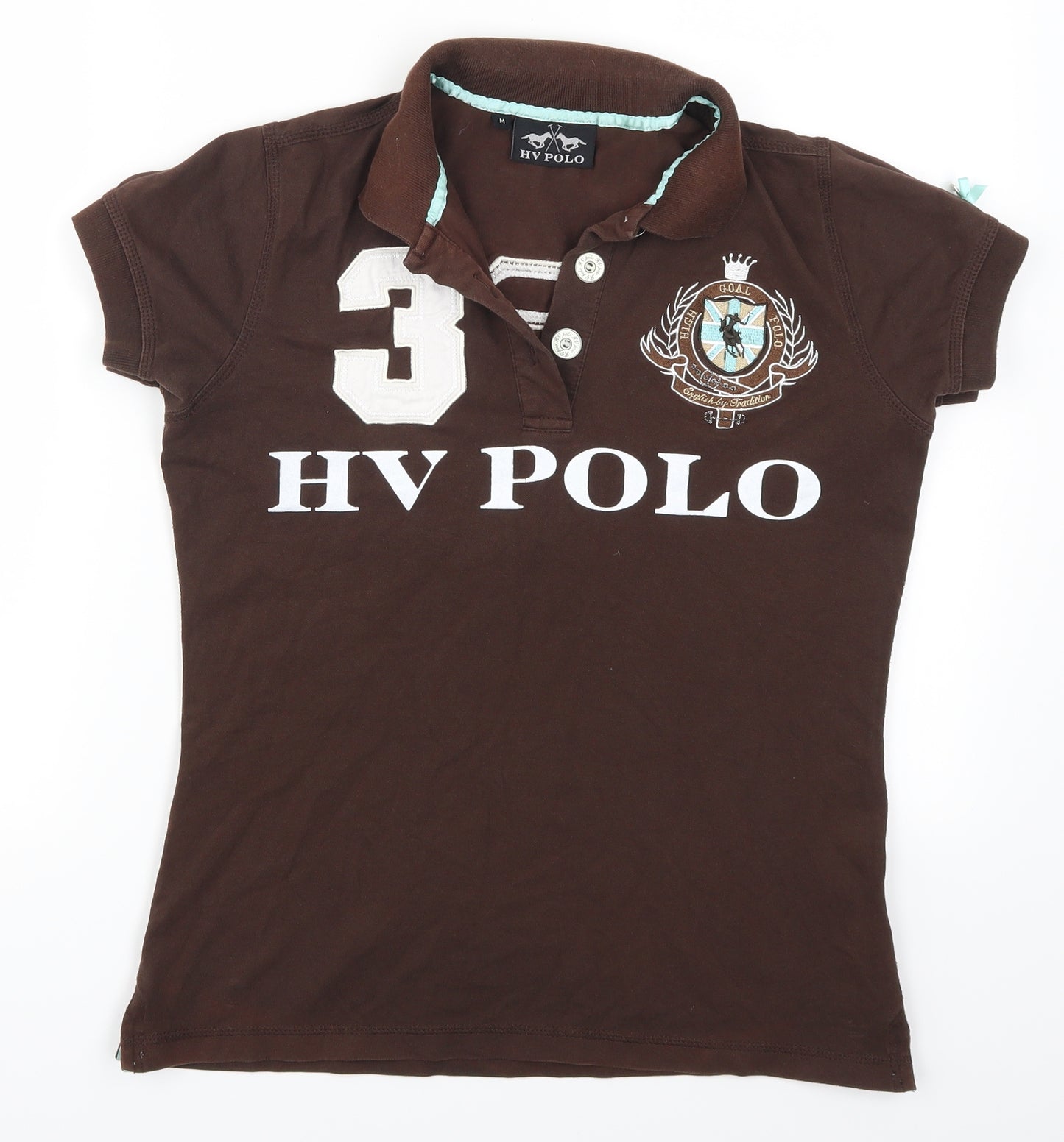 HV POLO Womens Brown   Basic Polo Size M  - High Goal Polo Tour