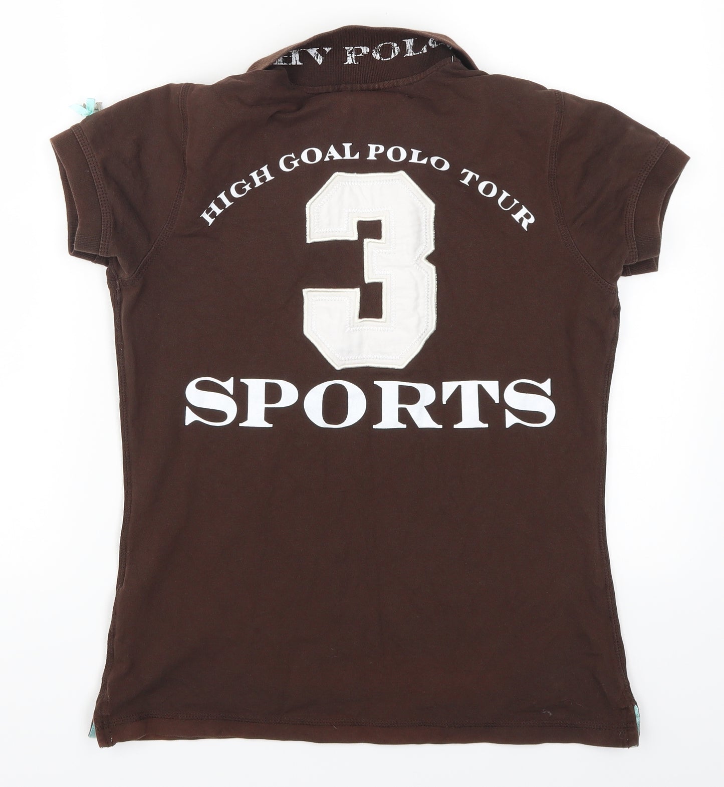 HV POLO Womens Brown   Basic Polo Size M  - High Goal Polo Tour