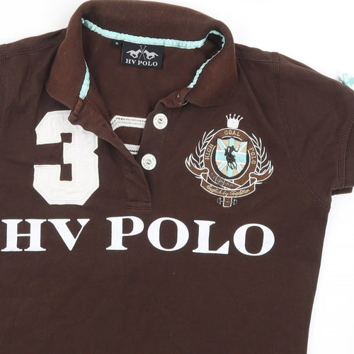 HV POLO Womens Brown   Basic Polo Size M  - High Goal Polo Tour