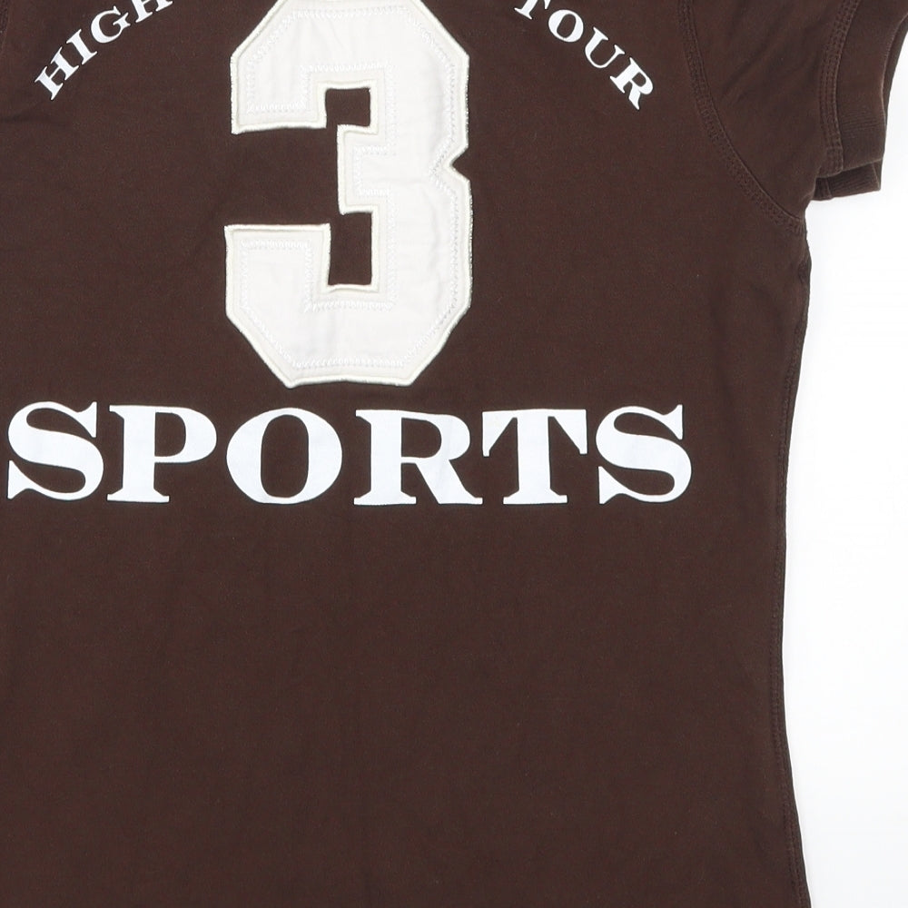 HV POLO Womens Brown   Basic Polo Size M  - High Goal Polo Tour