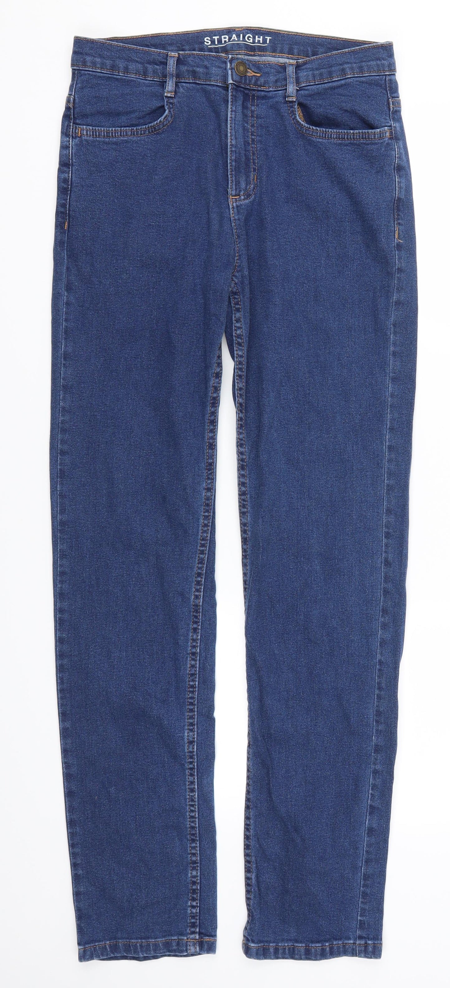 Marks and Spencer Womens Blue  Denim Straight Jeans Size 10 L30 in
