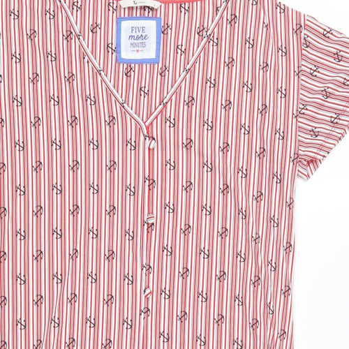 TU Womens Red Striped  Top Dress Size 12  - Anchor Print