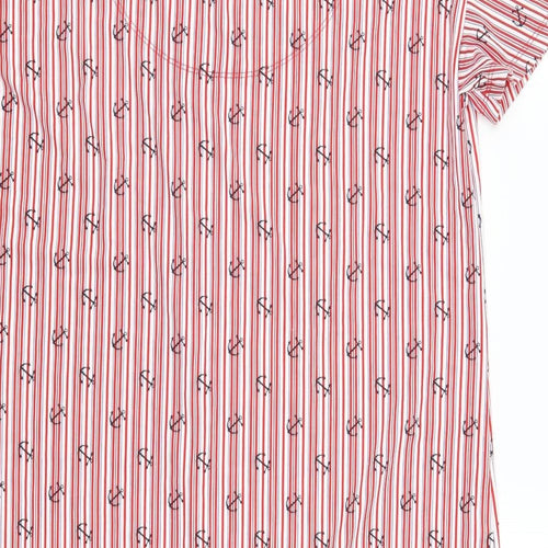 TU Womens Red Striped  Top Dress Size 12  - Anchor Print
