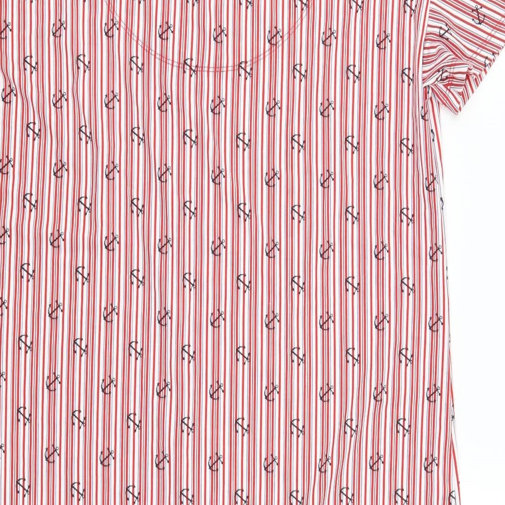 TU Womens Red Striped  Top Dress Size 12  - Anchor Print