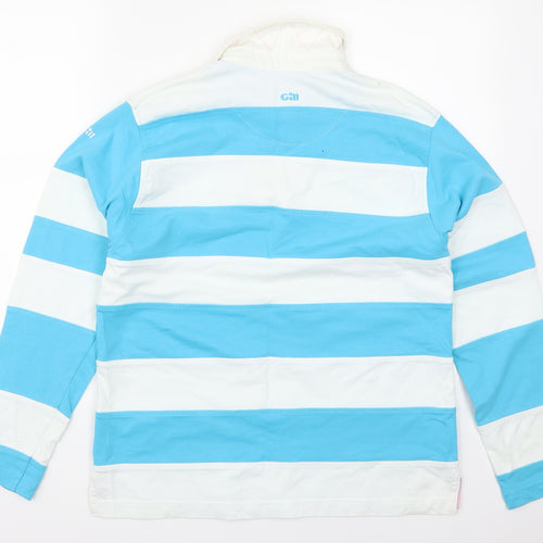 Gil Elements Womens Blue Striped  Pullover Sweatshirt Size 12