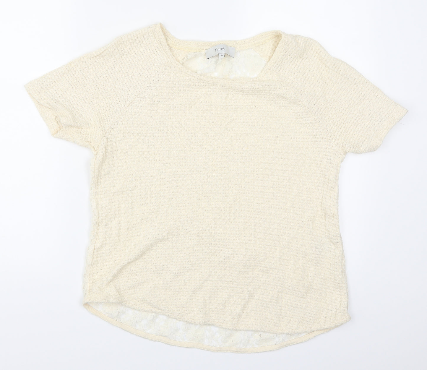 NEXT Womens Beige  Lace Basic T-Shirt Size 12