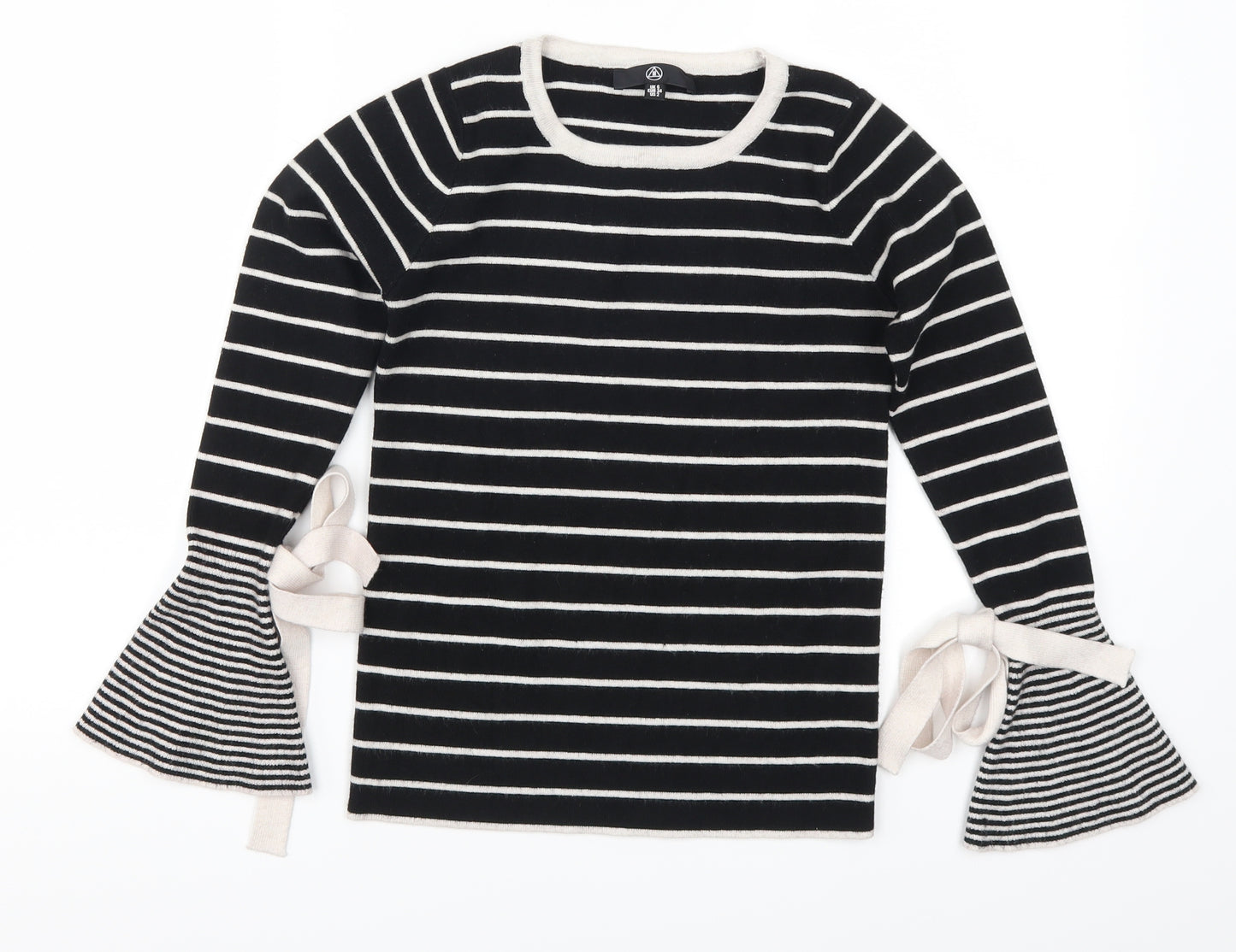 Missguided Womens Black Striped  Pullover Jumper Size 6