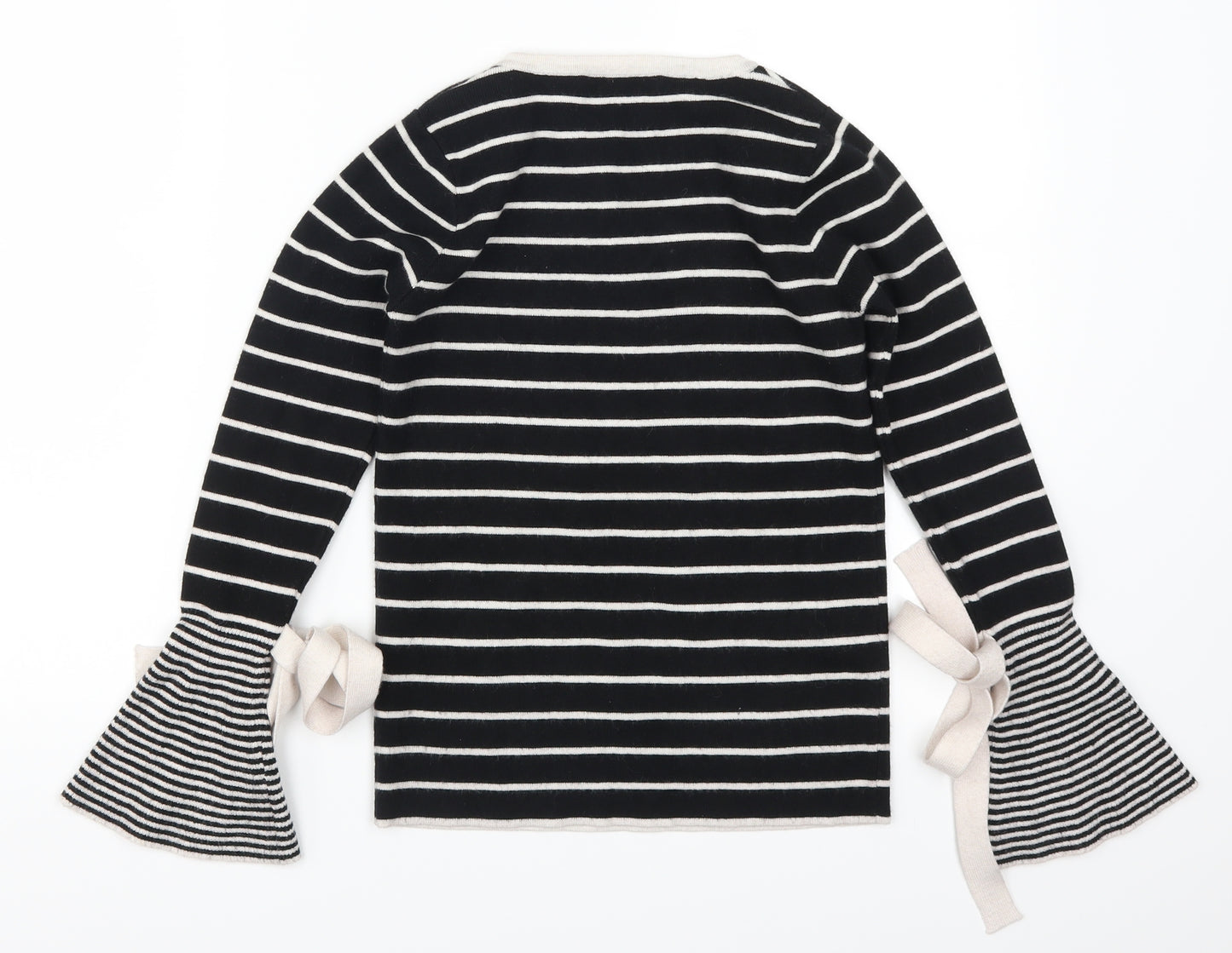 Missguided Womens Black Striped  Pullover Jumper Size 6