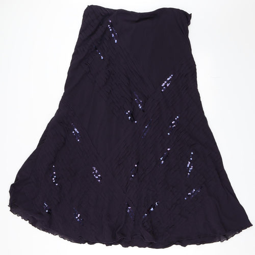 Per Una Womens Purple   Flare Skirt Size 18