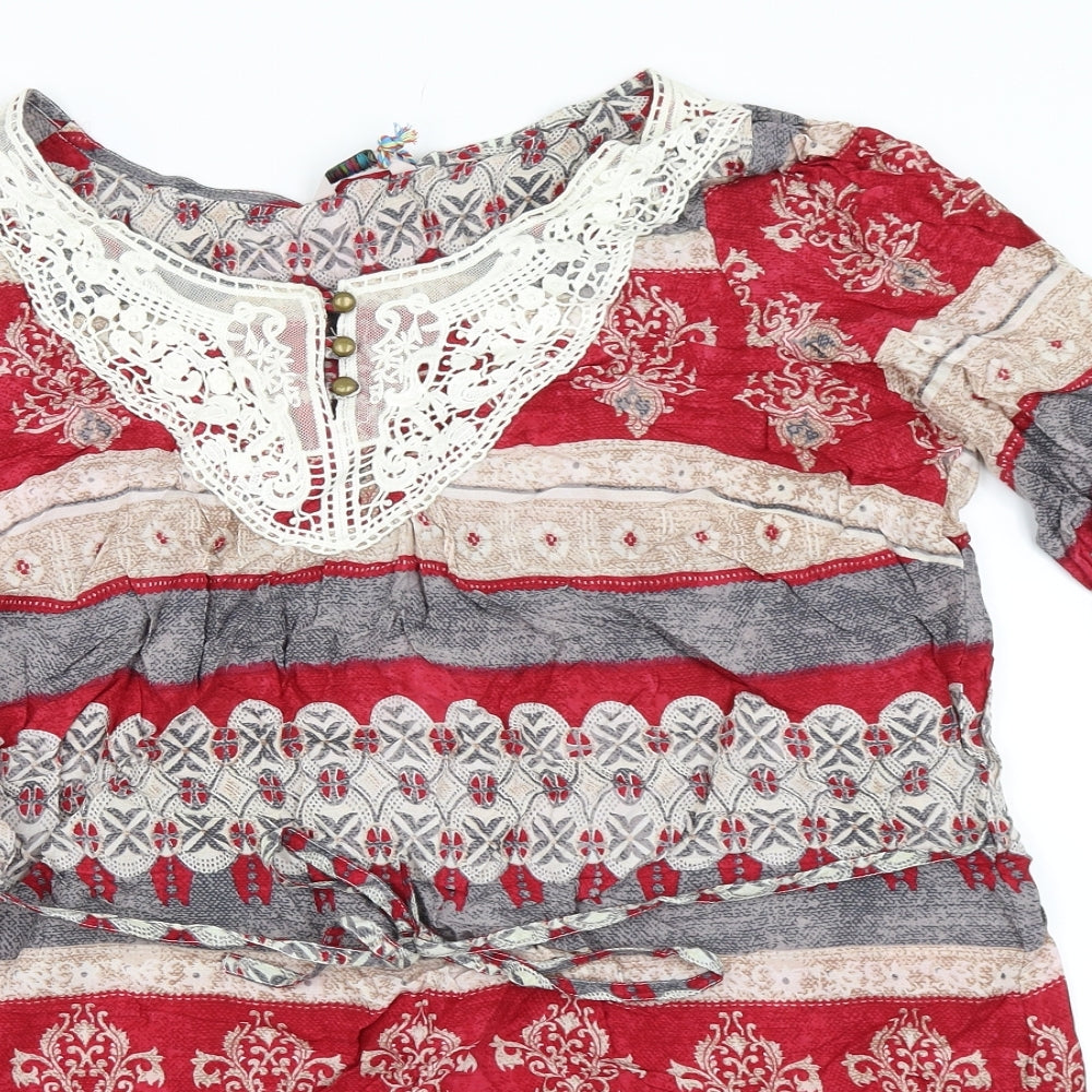 Marks and Spencer Womens Red   Tunic Blouse Size 18