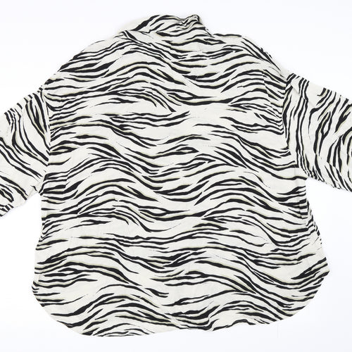 NEXT Womens Ivory Animal Print  Basic Button-Up Size 18