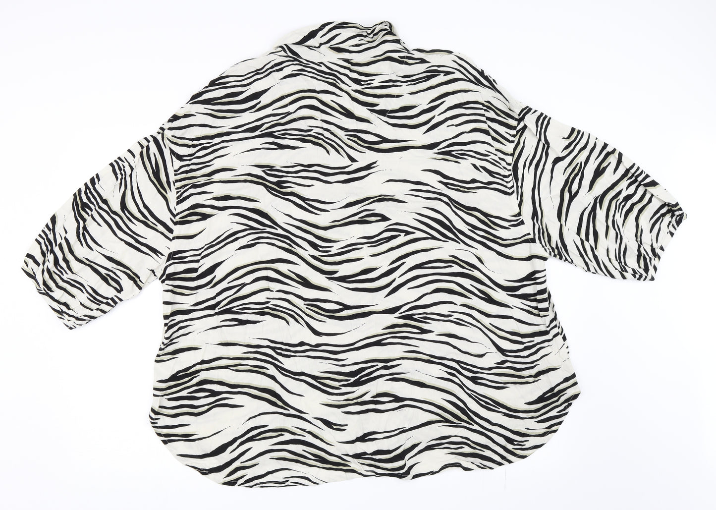 NEXT Womens Ivory Animal Print  Basic Button-Up Size 18