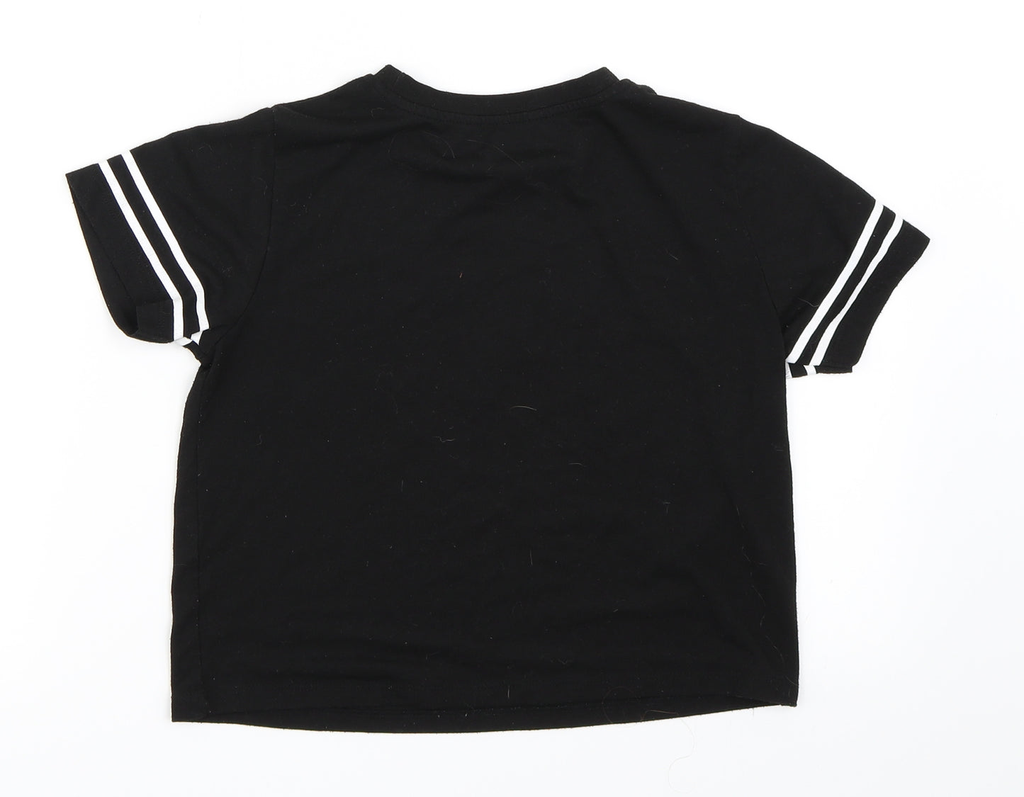 Miss Evie Girls Black   Basic T-Shirt Size 9-10 Years