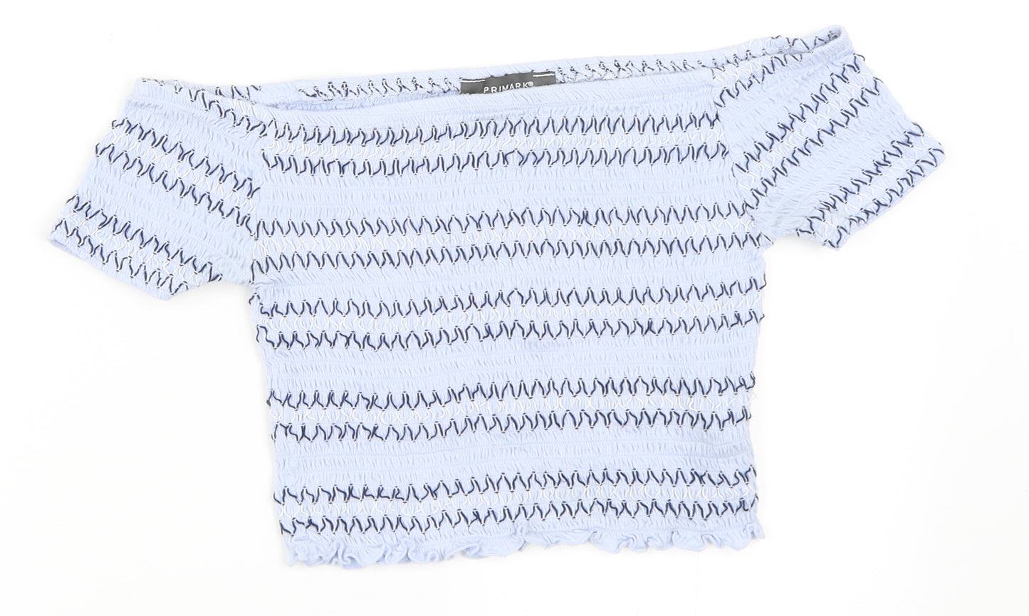 Primark Womens Blue   Cropped T-Shirt Size 10