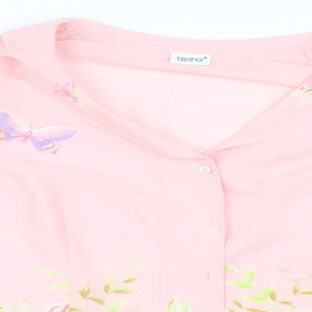 Together Womens Pink   Basic Button-Up Size 20