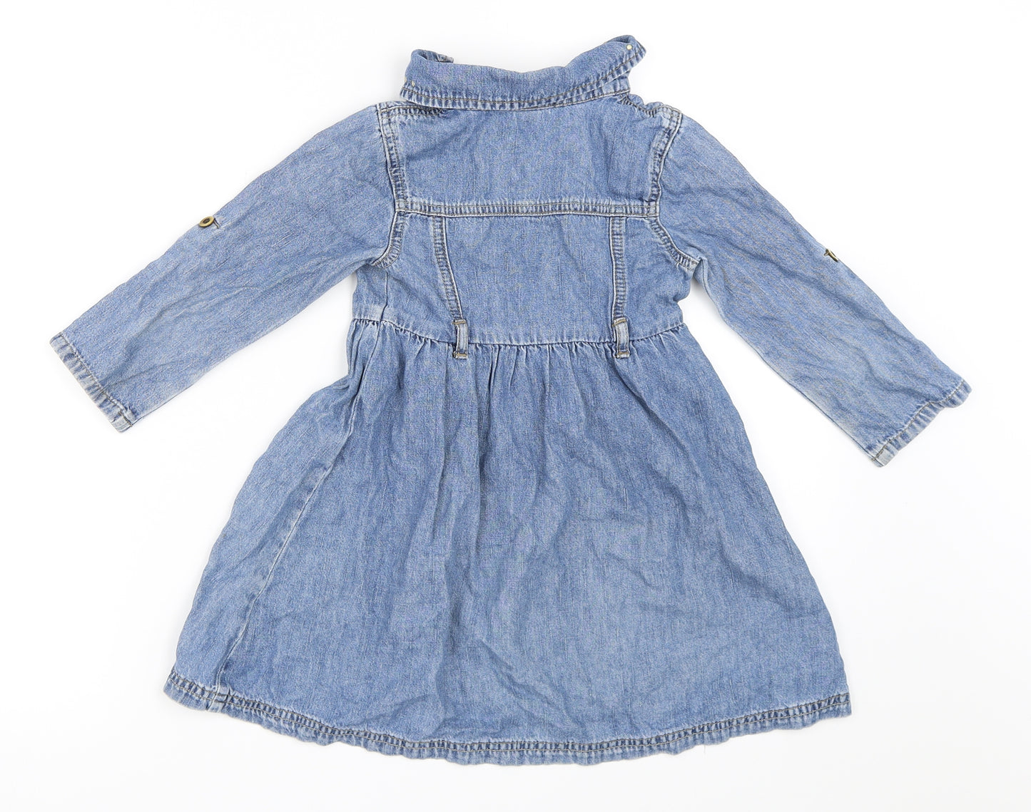 TU Girls Blue  Denim Skater Dress  Size 3 Years