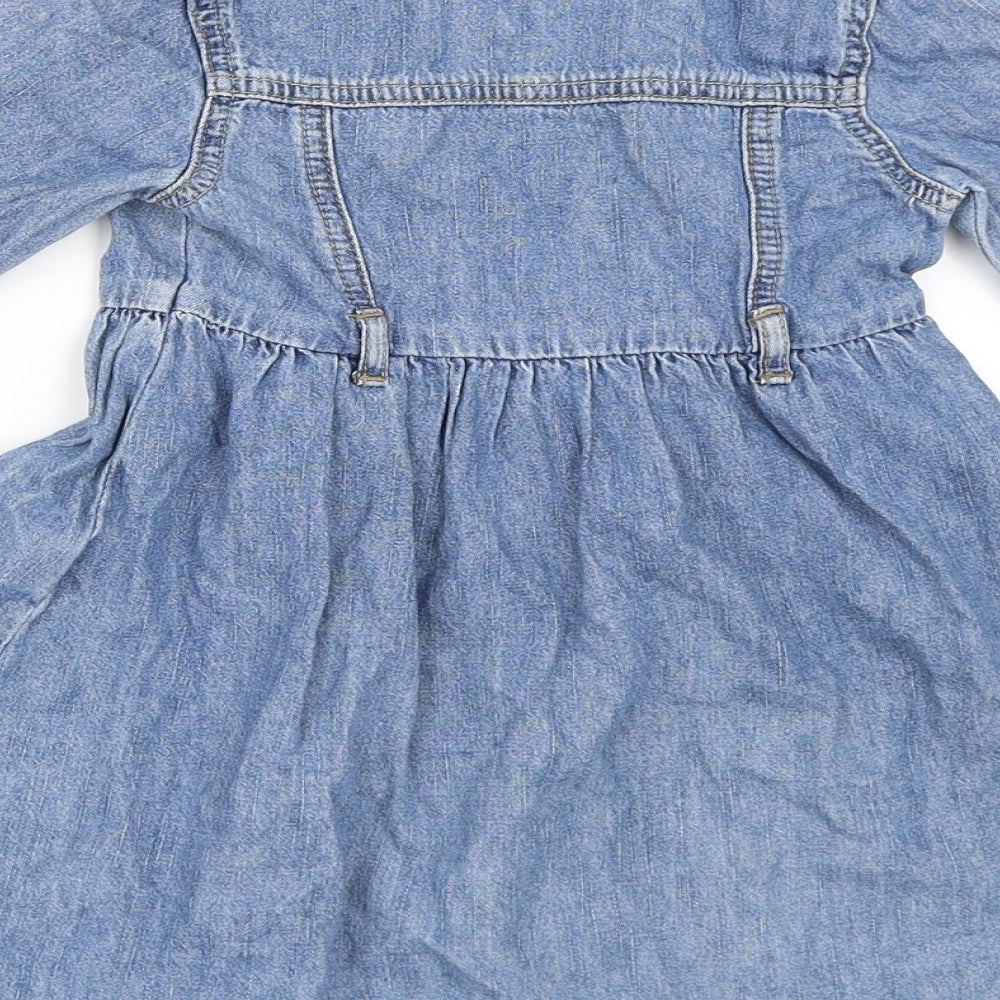 TU Girls Blue  Denim Skater Dress  Size 3 Years