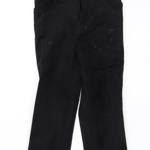 Preworn Girls Black  Corduroy Straight Jeans Size 2 Years