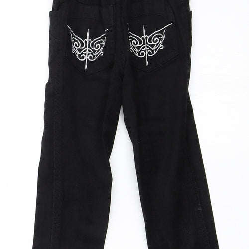 Preworn Girls Black  Corduroy Straight Jeans Size 2 Years
