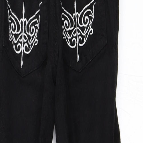 Preworn Girls Black  Corduroy Straight Jeans Size 2 Years