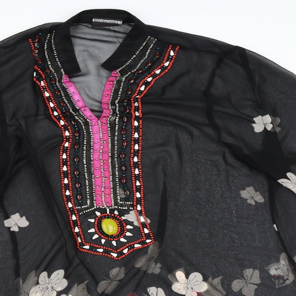 Just Elegance Womens Black   Tunic Blouse Size 18  - Beach Cover Up
