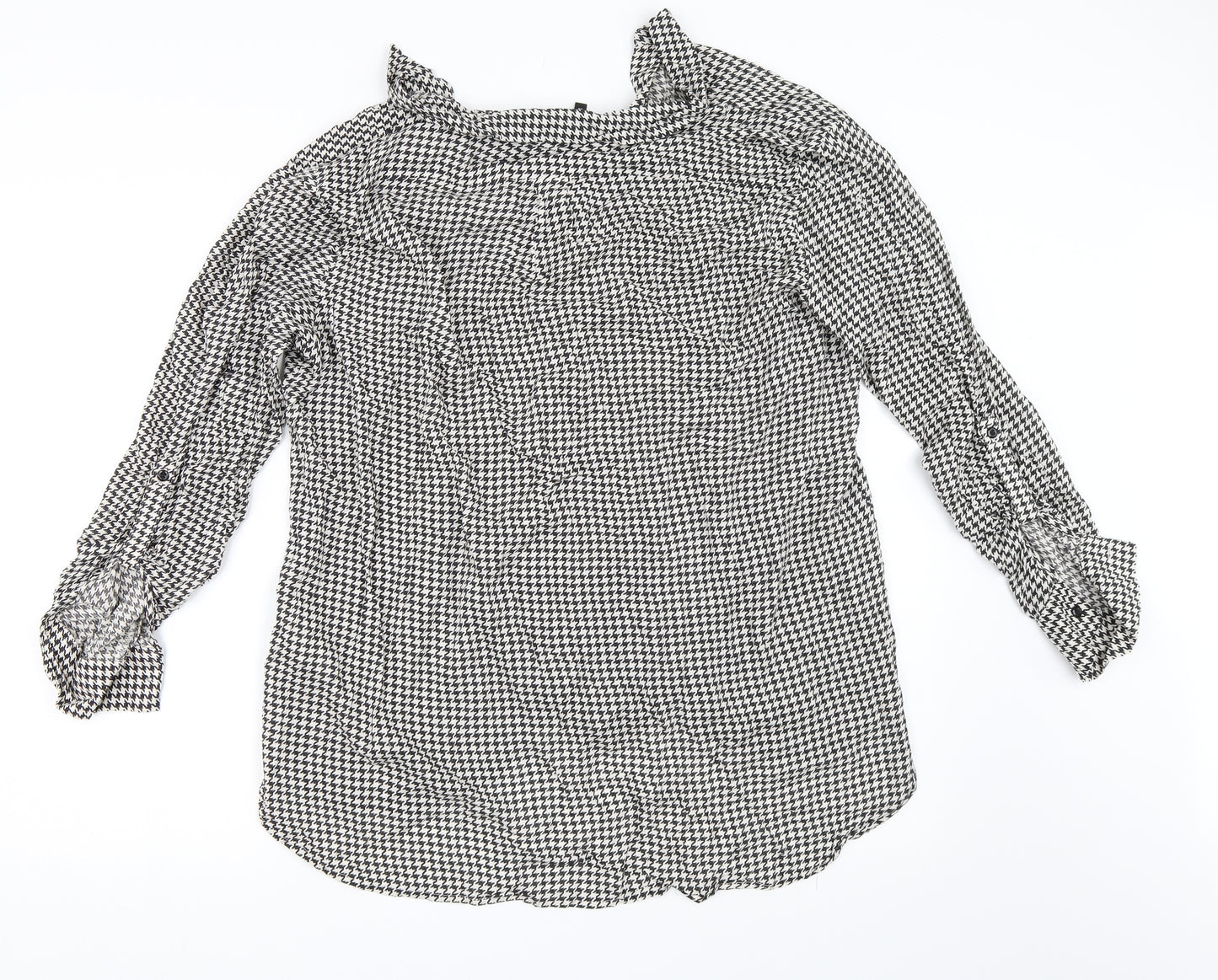 NEXT Womens White Houndstooth  Basic Button-Up Size 20