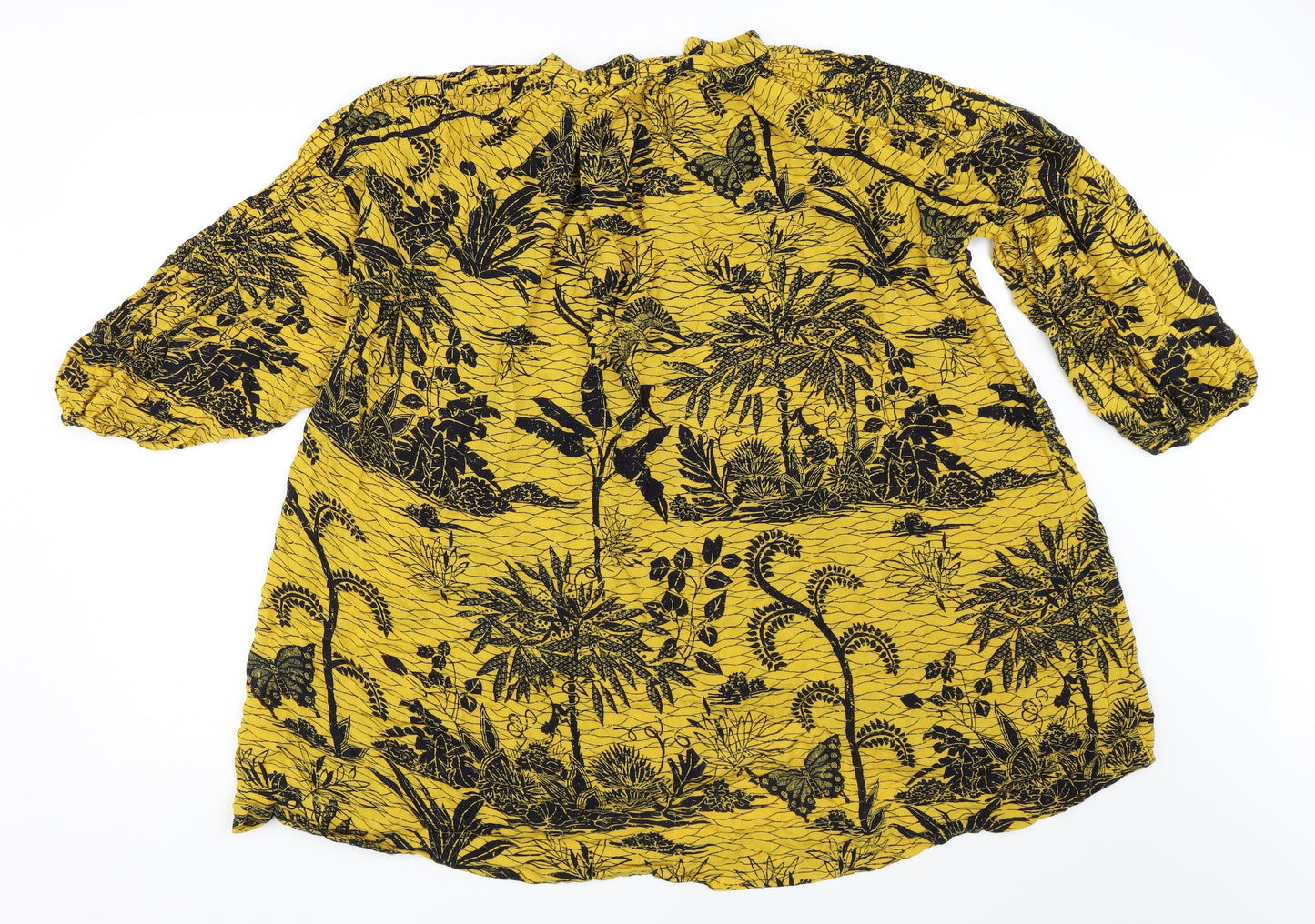 NEXT Womens Yellow   Basic Button-Up Size 20