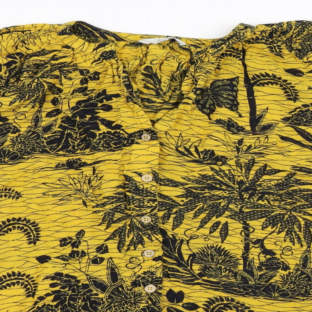 NEXT Womens Yellow   Basic Button-Up Size 20