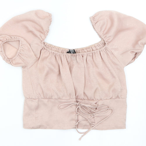 Motel Womens Pink   Cropped Blouse Size M