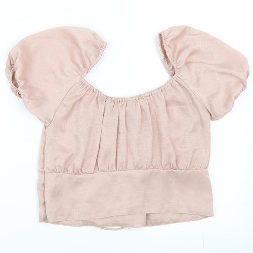 Motel Womens Pink   Cropped Blouse Size M