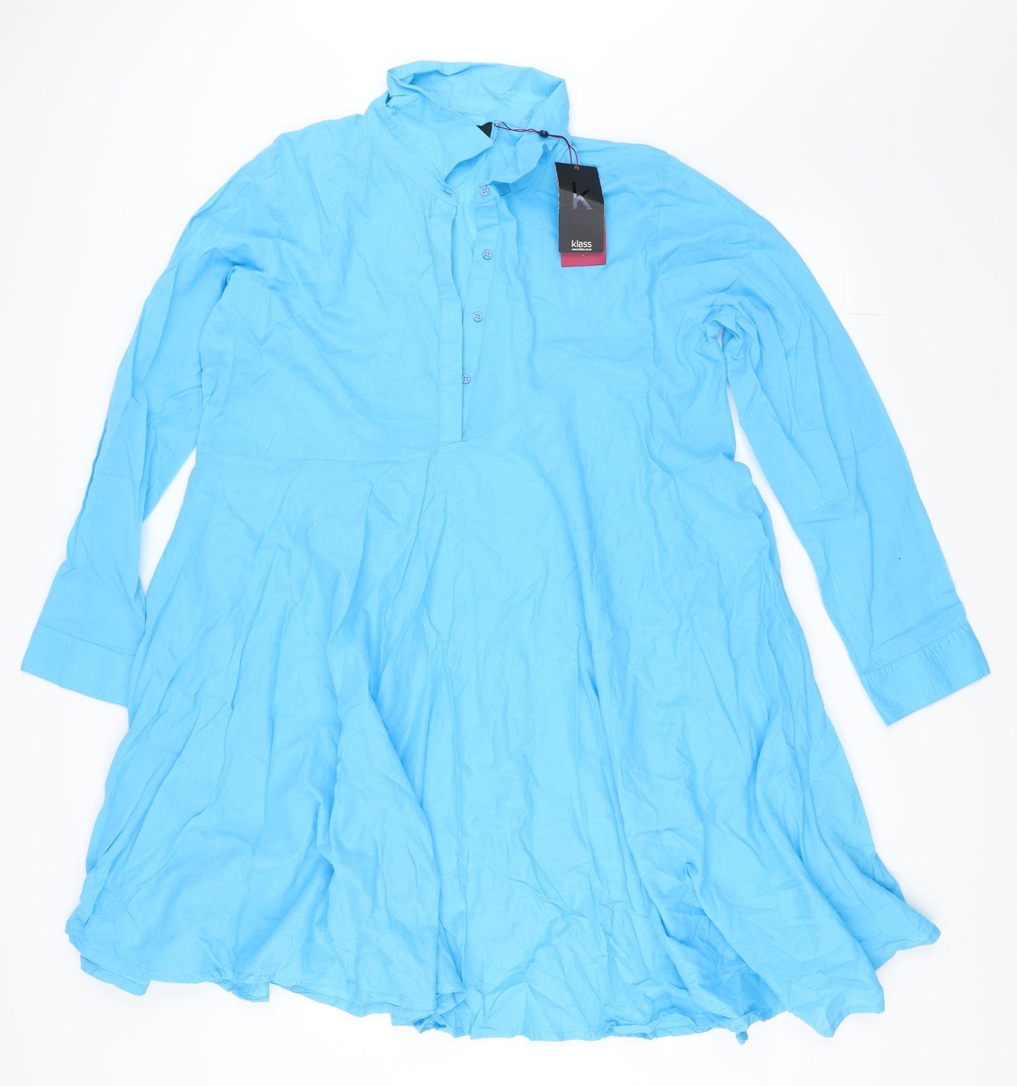 Klass Womens Blue   Shirt Dress  Size XL