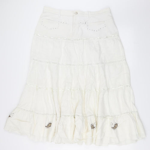 Femme Womens White   Flare Skirt Size 18