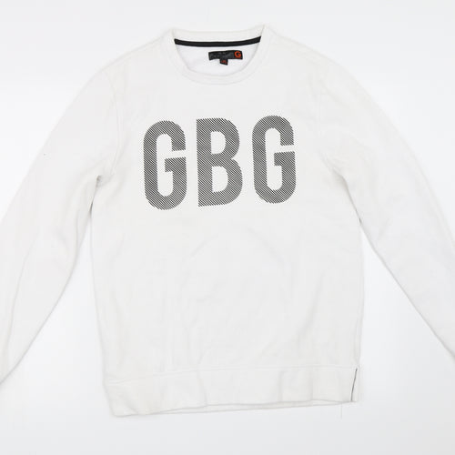 Preworn Mens White   Pullover Sweatshirt Size XS