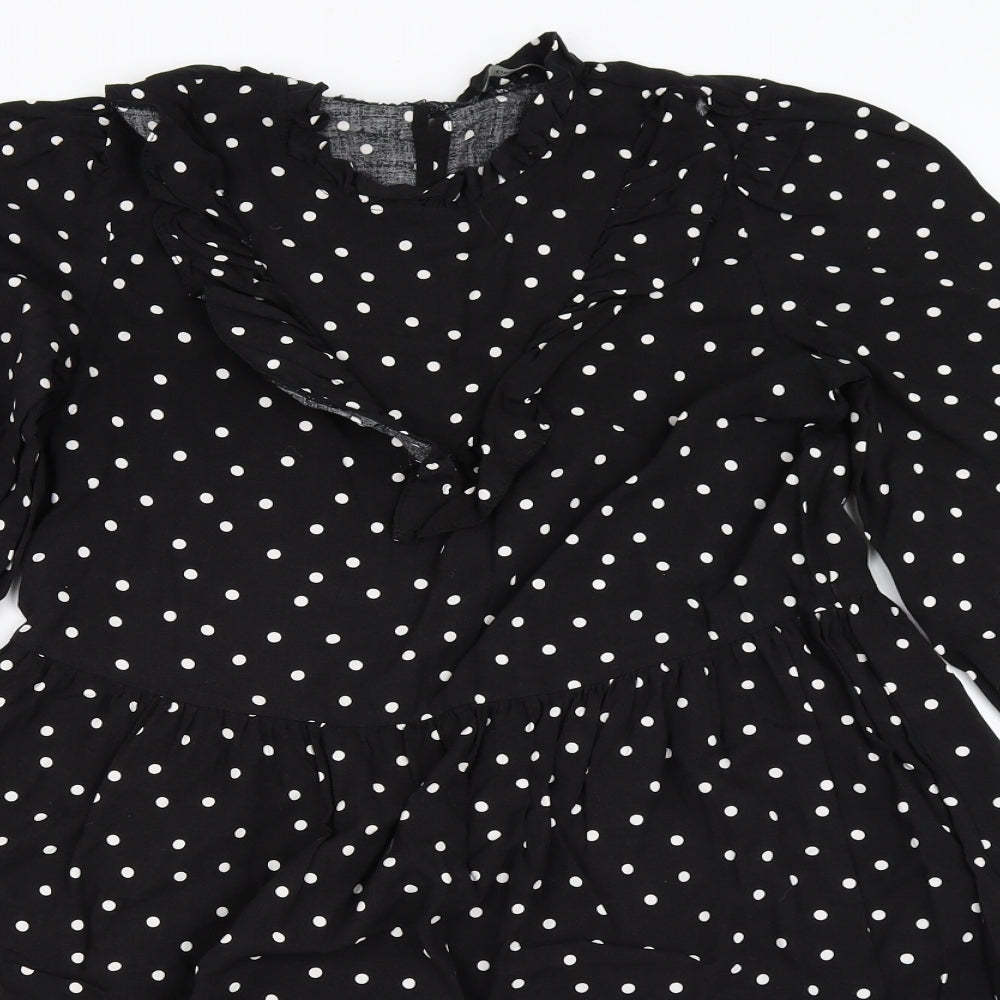 George Womens Black Polka Dot  Skater Dress  Size 8