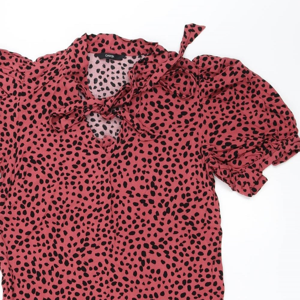 George Womens Pink Animal Print  Fit & Flare  Size 8