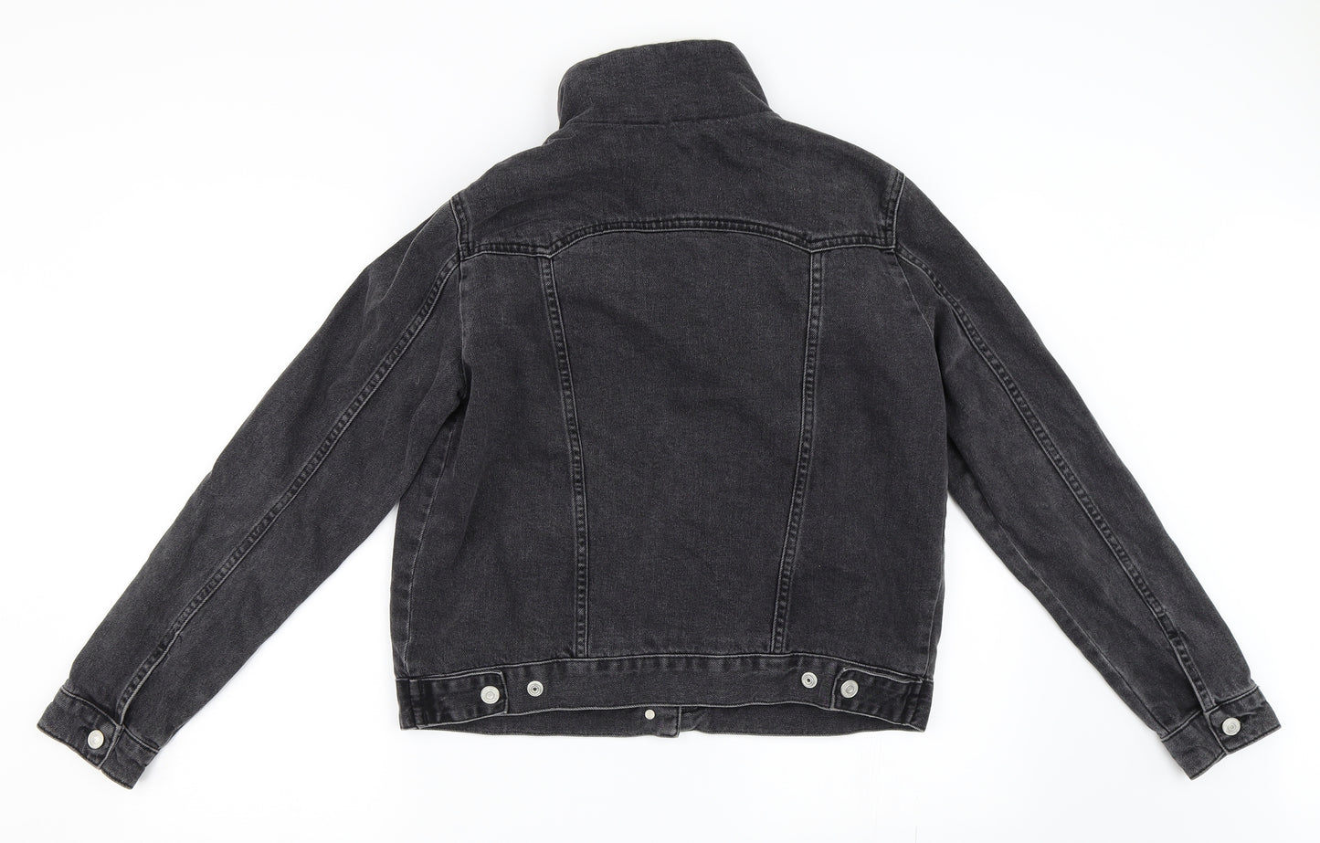 Topshop Womens Black  Denim Jacket  Size 12