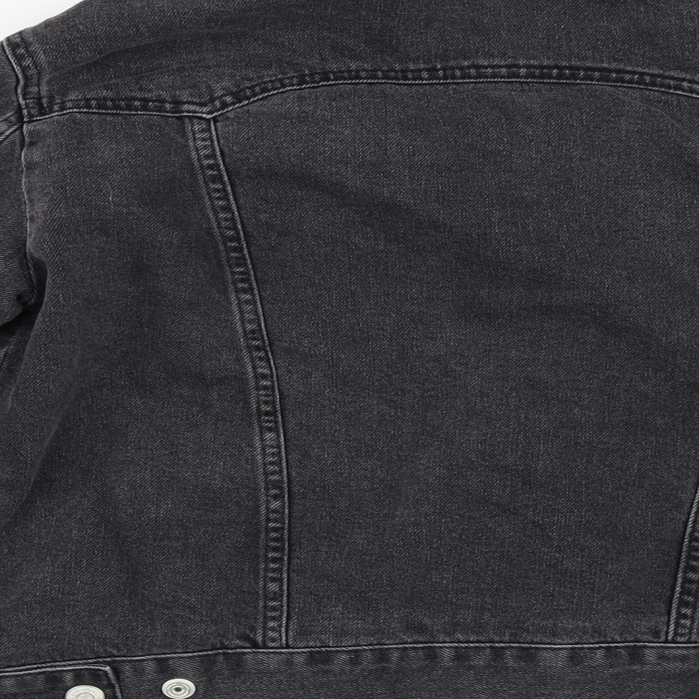 Topshop Womens Black  Denim Jacket  Size 12