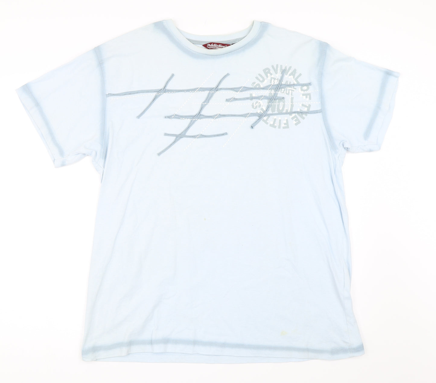 Addictive Behaviour Mens Blue    T-Shirt Size 2XL