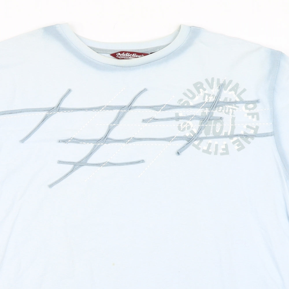 Addictive Behaviour Mens Blue    T-Shirt Size 2XL